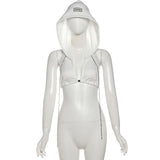 Summer Fashion Trend Women's New Hooded Caps Open Back Strapped To Repair The Street Pats A