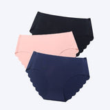 3 pcs/lot ! Seamless Panties Women Solid Sexy Underwear Mid Waist Briefs M to