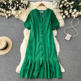 Hollow Out Women Fashion Long Dress Short Sleeve High Waist Lady Bodycon Dresses Chic Korean Vestidos Solid
