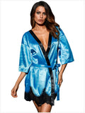 Hot Sales Sexy Lace Side Plus Code Oil Cloth Nightgrace Pyjab Dress Direct