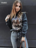 Autumn Letters Eagle Cotton Long Sleeve Women Sweatshirt O-Neck Casual Female Sweatshirt Pullovers Women's Clothes Tops-Outfit