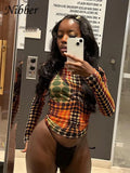 Colorful Dots Mesh See Through Turtleneck T-shirts Women Full Sleeve Skinny Sexy Tops Female Streetwear Tee Clothing-Outfit