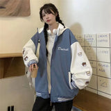 Print Casual Loose Jacket Baseball Jacket Hooded Women's Coat Women's 2021 Autumn Winter Coat New Sports