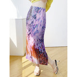 Spring And Summer New Three House Folded Skirt Loose Size One-Step Skirt Showing Thin And Yangy