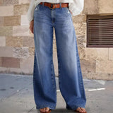 Wide-Legged Trousers Jeans 2025 Spring New Long Straight High-Waisted Casual Pants