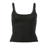 Women Harajuku T-shirts Crop Tops Summer Clothes Basic Sleeveless Scoop Neck Slim Ribbed Tees Sexy Club y2k Streetwear-Outfit
