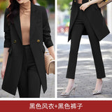 Long Suit Coat Female Spring And Autumn Dress Senior Sense Of Leisure Temperament Goddess Fan Professional Suit Khaki Windbreaker-Outfit
