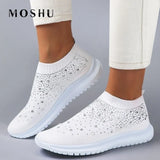 Sneakers Women Summer Sneakers Rhinestone Walking Shoes Ladies Casual Slip-on Loafers Female Diamond Zapatilias Mujer