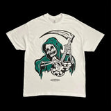 retro women skull print pattern pure cotton short-sleeved Y2k Gothic loose casual couple tops oversized T-shirt-Outfit