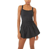 Women Tennis Dress Summer Casual Solid Color Sleeveless Open Back Athletic Mini Dresses with Pockets Sports Workout Golf Dress 703-1-Outfit