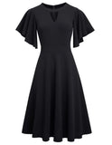Elegant Keyhole Flying Sleeve Skater