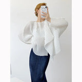 Folded Hand-Folded Pineapple Folding Temperament Commuter Cardigan More Wear Coat-Size Women's Clothing High-Sclam