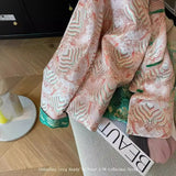 Feather Coat New Chinese Color Impact Embroidery Jacquard Collar Coat 2024 Female Spring Style Tang Style Song Brocade Blouse-Outfit