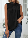 Solid Sleeveless For Blouses Women 2022 Fashion Stand Collar Elegant Office Work Shirts Lady Plus Size Casual Blouse