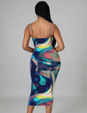 Chains Print Strap Midi Party