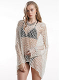 Sexy Hollow Out Long Sleeve Knitted Beach Cover up