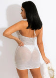 Sexy Sequins Halter Cut Out Sleevless Tie Bodycon