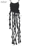 Ruffle Fringe Asymmetric Crop Top Girly Y2k Streetwear Sexy Summer Tank Tops Fairycore Camisole