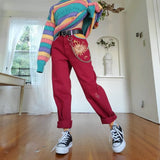 Woman Pants High Waist Wide Leg Pants Streetwear Woman Casual Straight Stripped Plaid Pant Loose Sweatpants Trousers 1022-1