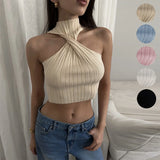 Spring And Summer Explosion Women's Breast Cross-Shoulder Hair Weaving Net Color Vest