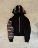 Street Retro Hoodie Loose Metal Decorative Zippered