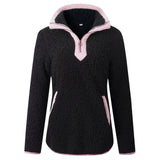 year autumn and winter zipper pocket high neck long sleeve women's blouse