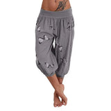 Pants Women High Waist Harem Pants Lightweight Streetwear Female Pocket Baggy Capri Jogger Trousers Bottoms with