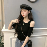 Summer New Korean Version Of The Slimmed Inside The Bottom T-Shirt Sexy Hollow Individual Knitted