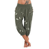 Pants Women High Waist Harem Pants Lightweight Streetwear Female Pocket Baggy Capri Jogger Trousers Bottoms with