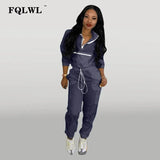 2 Piece Set Women Pink Outfits Zipper Long Sleeve Two Piece Set Crop Top and Pants Suit Tracksuit Women Matching Sets