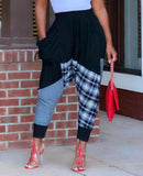 Casual Plaid Print Patch Loose