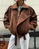 Autumn And Winter New Maillard Style Retro Fashion Casual Jacket Jacket