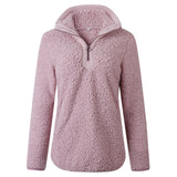 year autumn and winter zipper pocket high neck long sleeve women's blouse