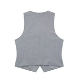 New Buckle Vest 1165428 High Waist Pleated Leisure Shorts 1165228-Outfit
