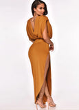Elegant Sleeveless Ruched Split Irregular Party