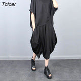 Summer Womens Suits Casual Bloomers Suit Loose Bat Sleeve Oversized T Shirt Wide Leg Pants Two Piece Sets Aesthetic