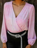 Fashion Tie Dyed V-Neck Long Sleeve