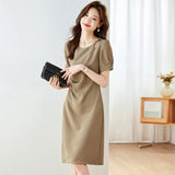 Design Dress Women 2025 Summer New Folding Elegant Temperament Of The Long Simple