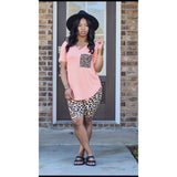 Solid Color Leopard Print Casual Sports Two Piece