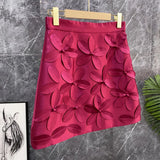 Solid Slim Skirt For Women High Waist Patchwork Appliques Floral Mini Skirts Female Summer Clothes Fashion New