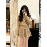 New Fashion Black Long-Sleeved T-Shirt Blouse Simple Sister Temperament Trousers Two