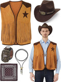 Men's Western Jeans Costume Vests Halloween Role-Playing (Without