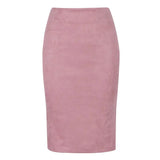 colors 2018 Women Skirt Winter Solid Suede Work Wear Package Hip Pencil Midi Skirt Autumn Winter Bodycon