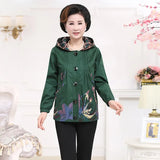 Female Windbreakers Spring Autumn Jacket New Loose Plus Size Long-sleeved Printed Hooded Outerwear Women Basic