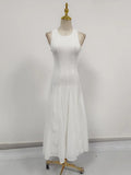 Temperament Famous Wind Dress Woman 2025 Spring And Summer New Fashion Lace Splicing High-End Sense Collar Sleeveless Long