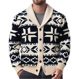 Men's Retro Heavy Industry Knitted Knitted Shirt Collar Thick Knit Sweater Coat