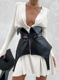 Casual Long Sleeve Plunge Neck Mini