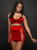 Sexy Bandage Crop Top And Mini Dress 2 Piece