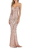 Sequins Straps Long Mermaid Evening