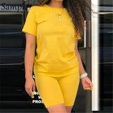 Summer Fashion White Black Casual Women Set Short Sleeve Shirt Tops And Bodycon Shorts Two Piece Sets Outfit Suit